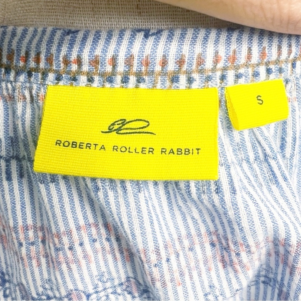 Roberta Roller Rabbit Blue Striped Blouse Size‎ Small - Picture 6 of 7